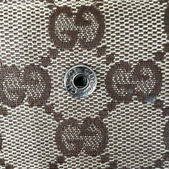 Gucci Eclipse GG Signature Logo Print Canvas & Leather Trifold Wallet Brown - Picture 7 of 16